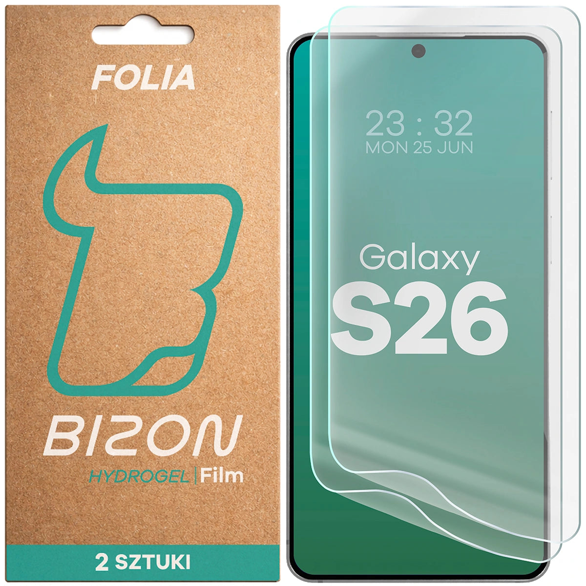 Hydrogel Folie für den Bildschirm für Galaxy S26, Bizon Film Hydrogel Front Duo, 2 Stück
