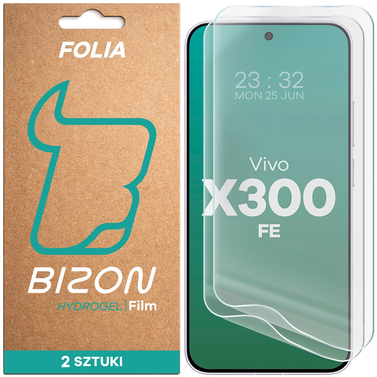 Hydrogel Folie für den Bildschirm für Vivo X300 FE, Bizon Film Hydrogel Front Duo, 2 Stück