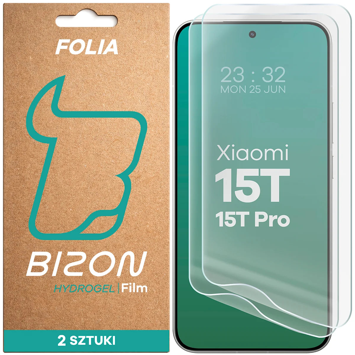 Hydrogel Folie für den Bildschirm für Xiaomi 15T / 15T Pro, Bizon Film Hydrogel Front Duo, 2 Stück
