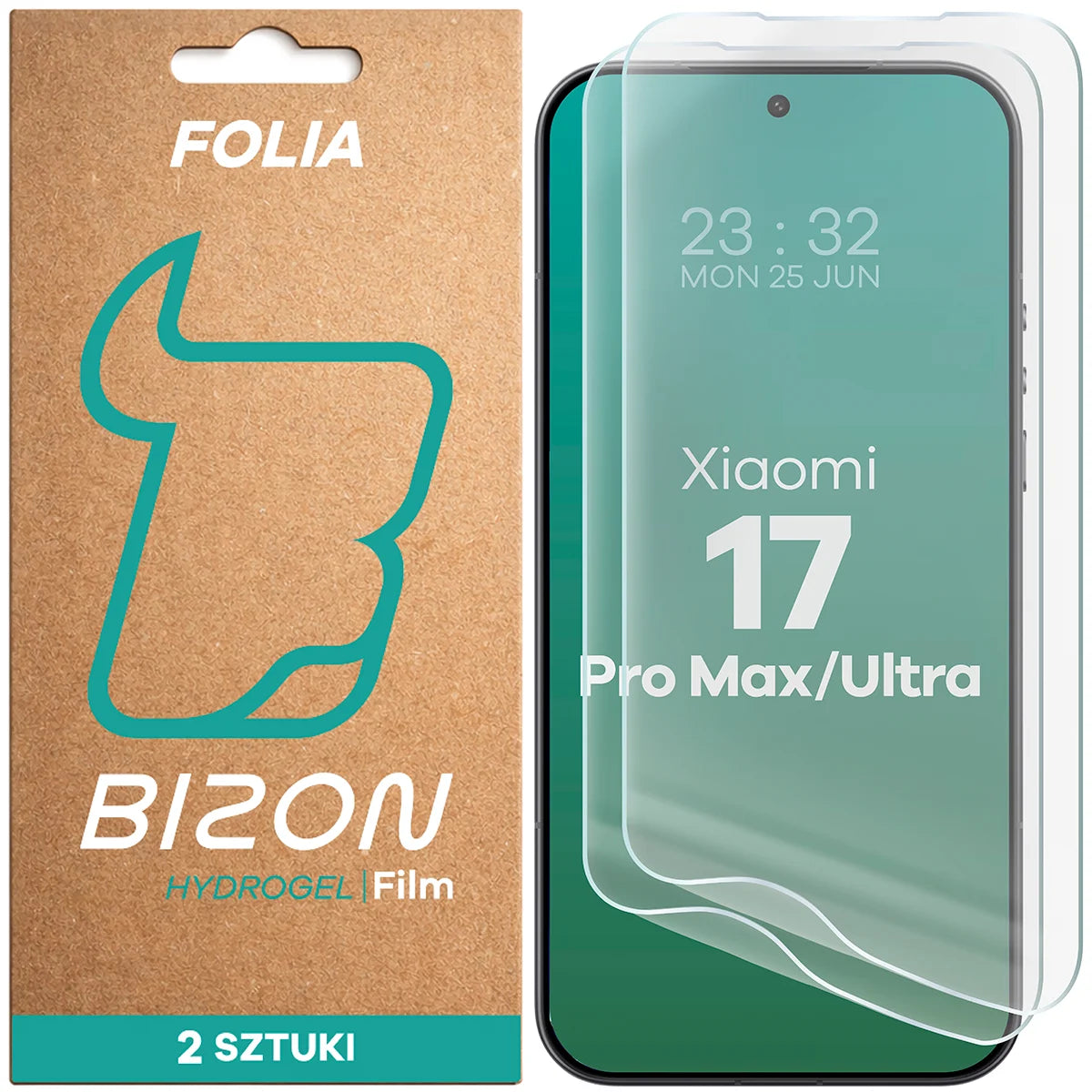 Hydrogel Folie für den Bildschirm für Xiaomi 17 Ultra / 17 Pro Max, Bizon Film Hydrogel Front Duo, 2 Stück