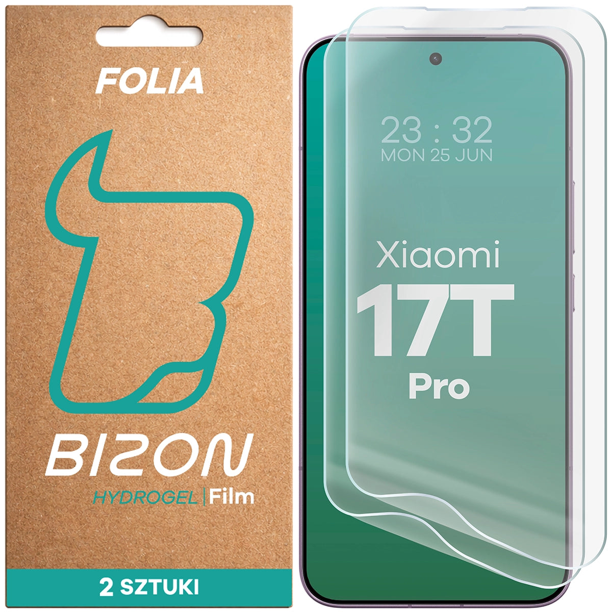Hydrogel Folie für den Bildschirm für Xiaomi 17T Pro, Bizon Film Hydrogel Front Duo, 2 Stück