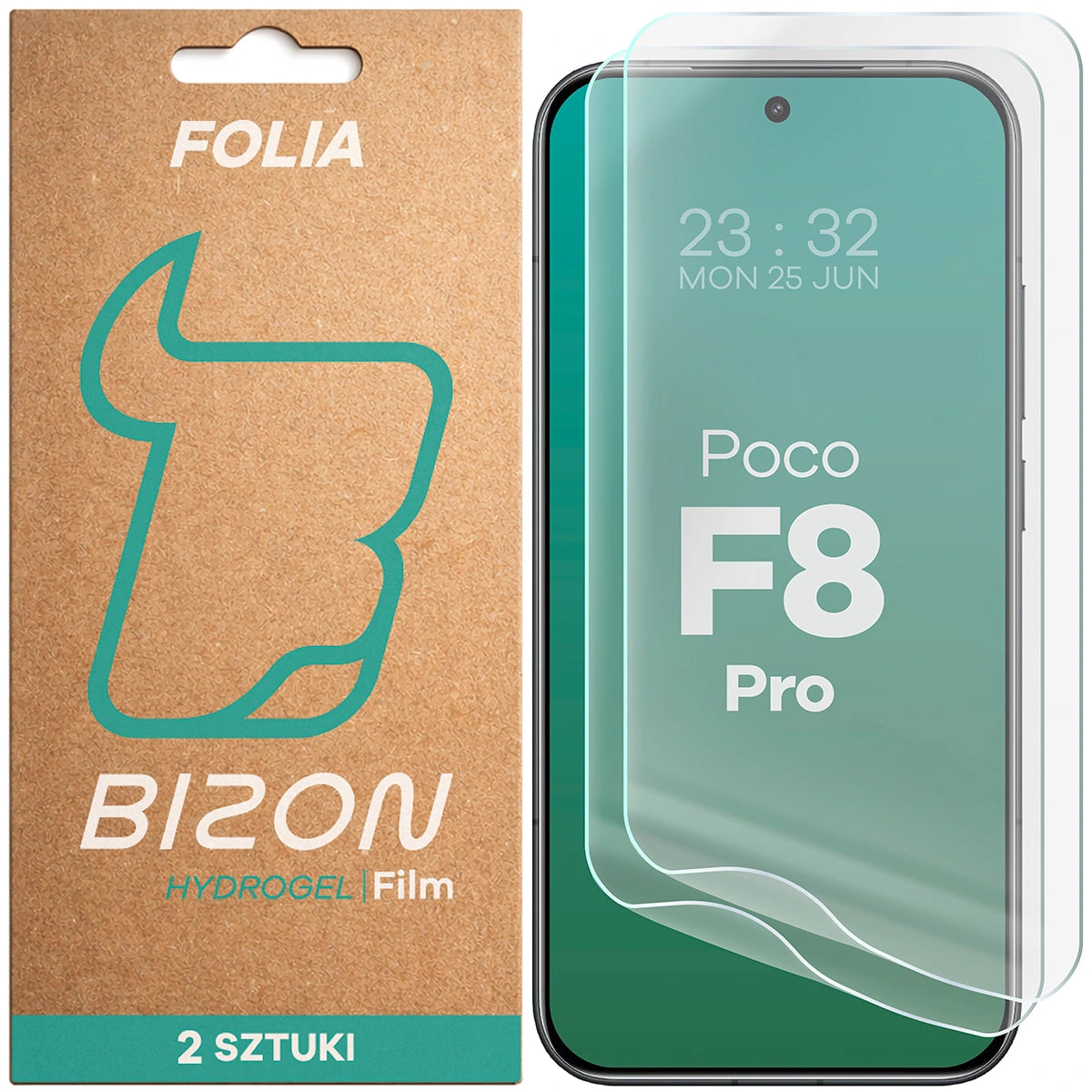 Hydrogel Folie für den Bildschirm für Xiaomi POCO F8 Pro, Bizon Film Hydrogel Front Duo, 2 Stück