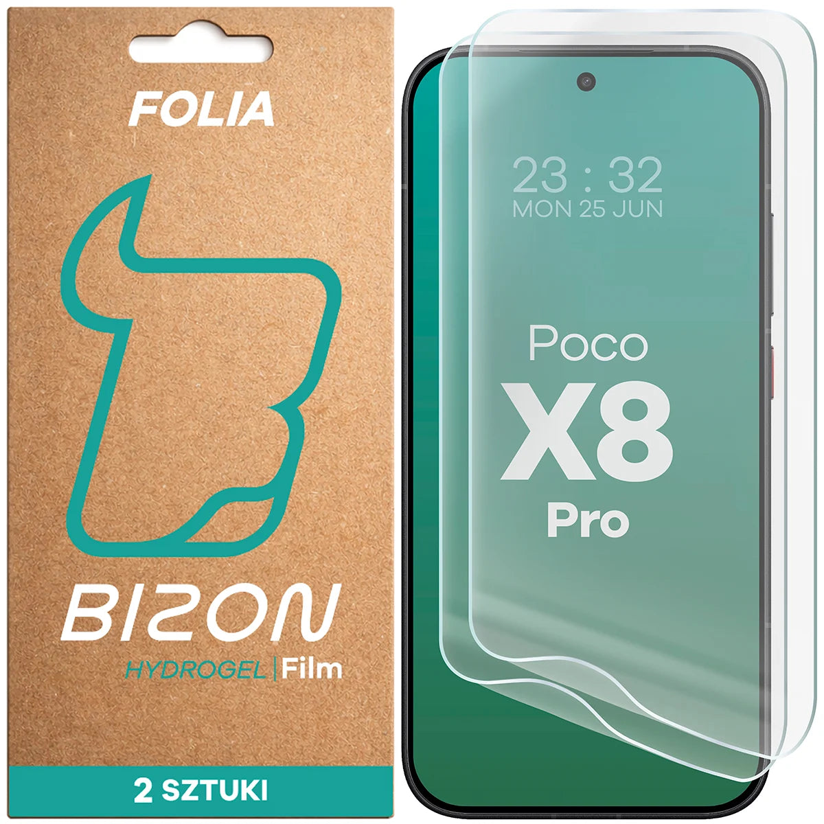 Hydrogel Folie für den Bildschirm für Xiaomi POCO X8 Pro, Bizon Film Hydrogel Front Duo, 2 Stück