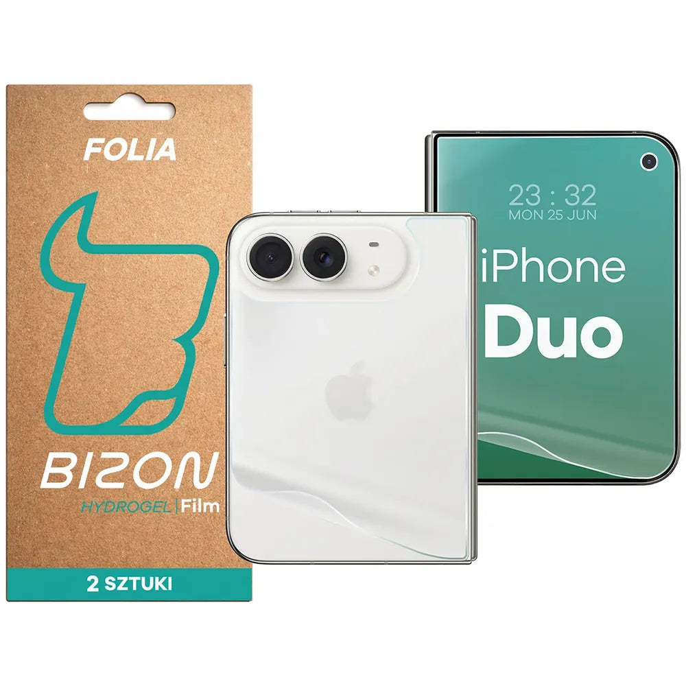 Hydrogel Folie für Display und Rückseite Bizon Film Hydrogel Pack für iPhone Duo, 2 Stück (1/5)