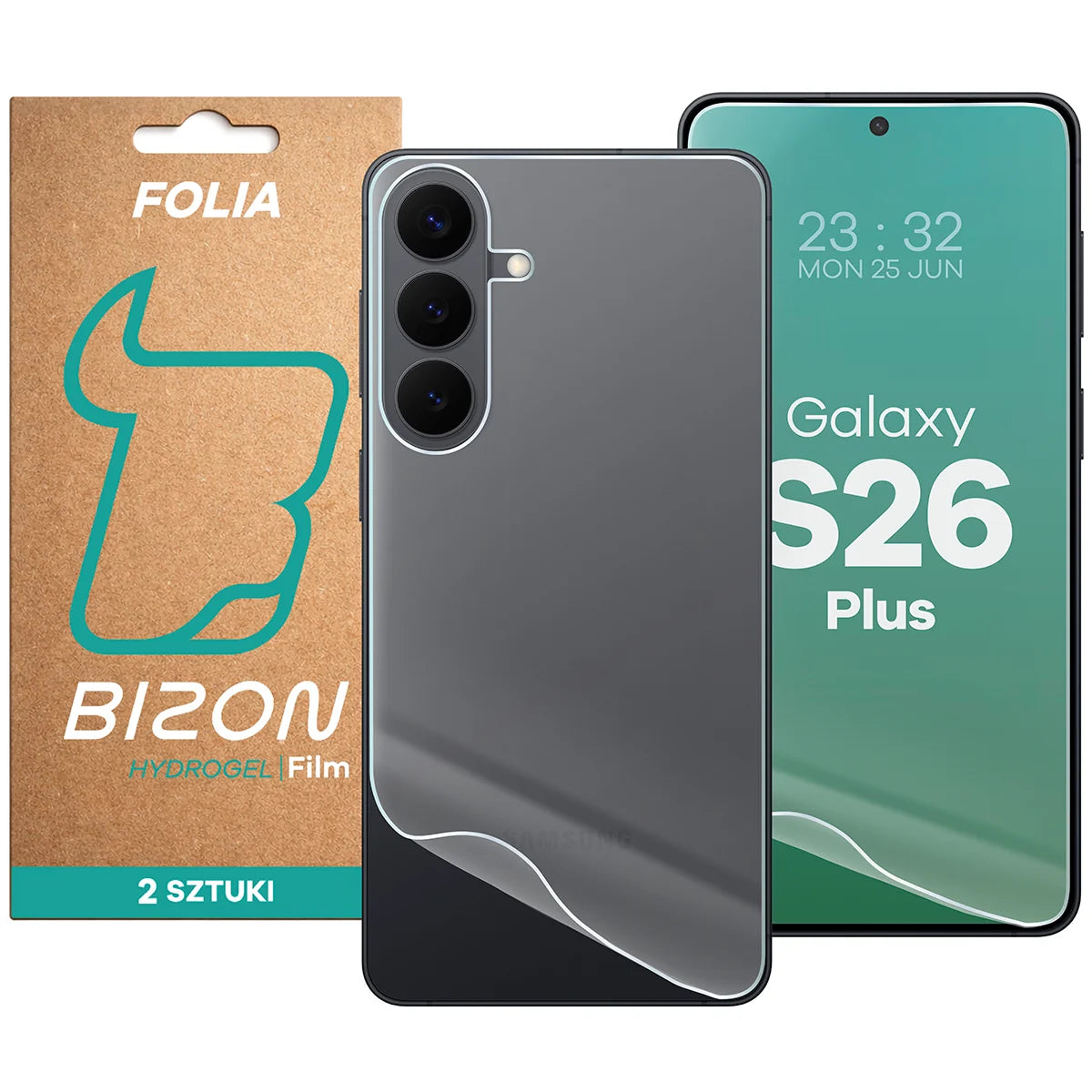 Hydrogel Folie für Display und Rückseite Bizon Film Hydrogel Pack für Galaxy S26 Plus, 2 Stück