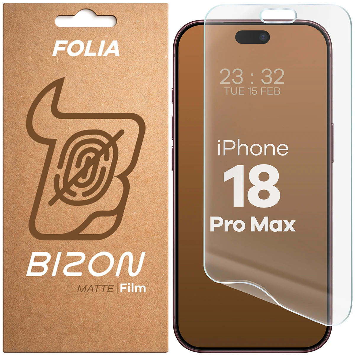 Matte Folie für iPhone 18 Pro Max, Bizon Film Matte, 1 Stück (1/5)