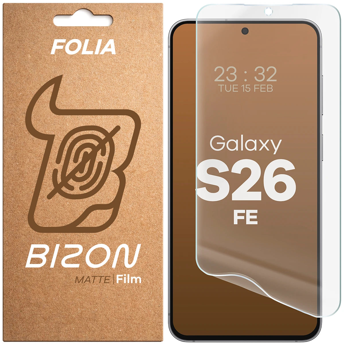 Matte Folie für Galaxy S26 FE, Bizon Film Matte, 1 Stück (1/5)