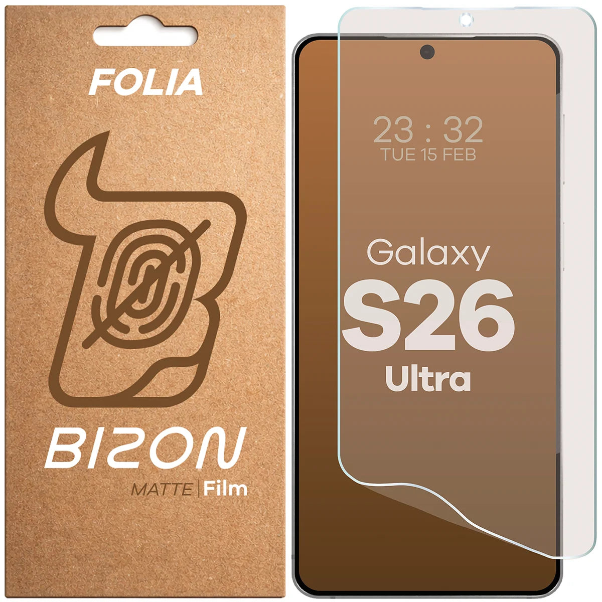 Matte Folie für Galaxy S26 Ultra, Bizon Film Matte, 1 Stück