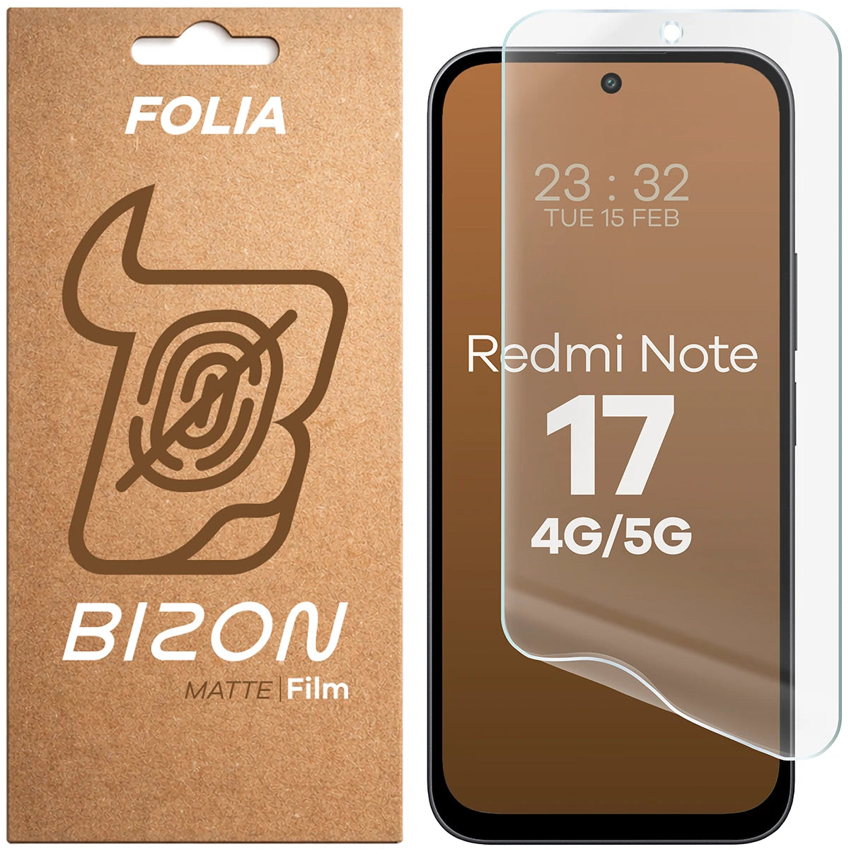 Matte Folie für Xiaomi Redmi Note 17 4G, Bizon Film Matte, 1 Stück (1/5)