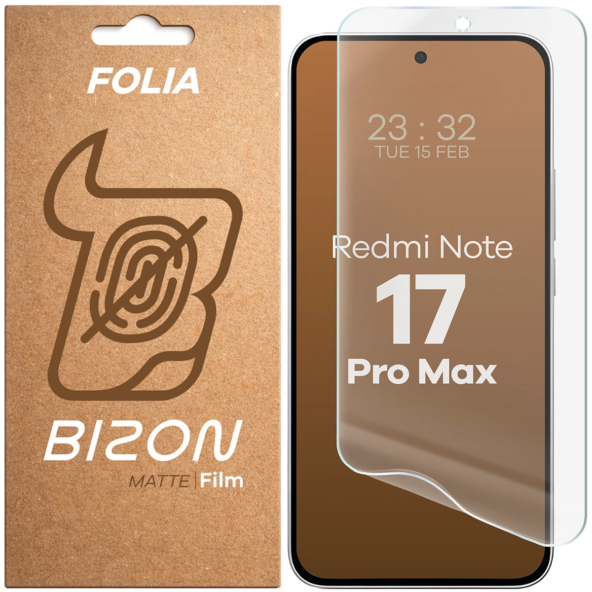 Matte Folie für Xiaomi Redmi Note 17 Pro Max 5G, Bizon Film Matte, 1 Stück (1/5)