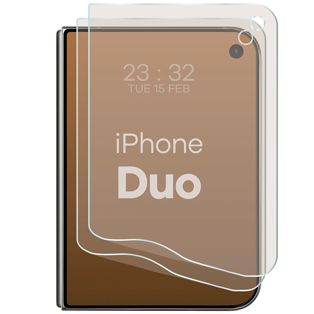 Matte Folie für iPhone Duo, Bizon Film Matte Duo, 2 Stück (5/5)