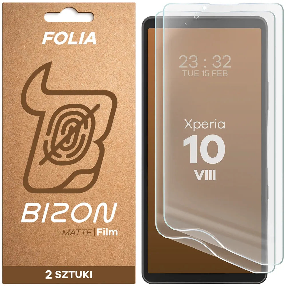 Matte Folie für Sony Xperia 10 VIII, Bizon Film Matte Duo, 2 Stück (1/5)