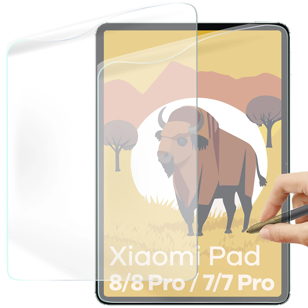 Papierimitationsfolie für Xiaomi Pad 8 / 8 Pro / 7 / 7 Pro, Bizon Film Tab Papirus Duo, 2 Stück