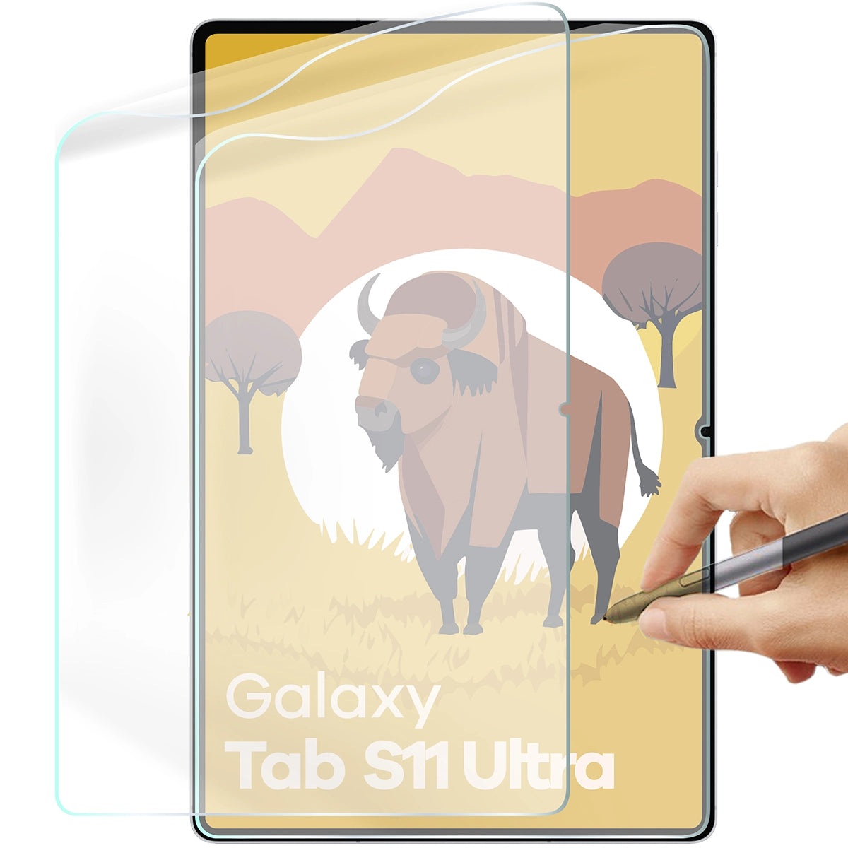 Papierimitationsfolie für Samsung Galaxy Tab S11 Ultra, Bizon Film Tab Papirus Duo, 2 Stück