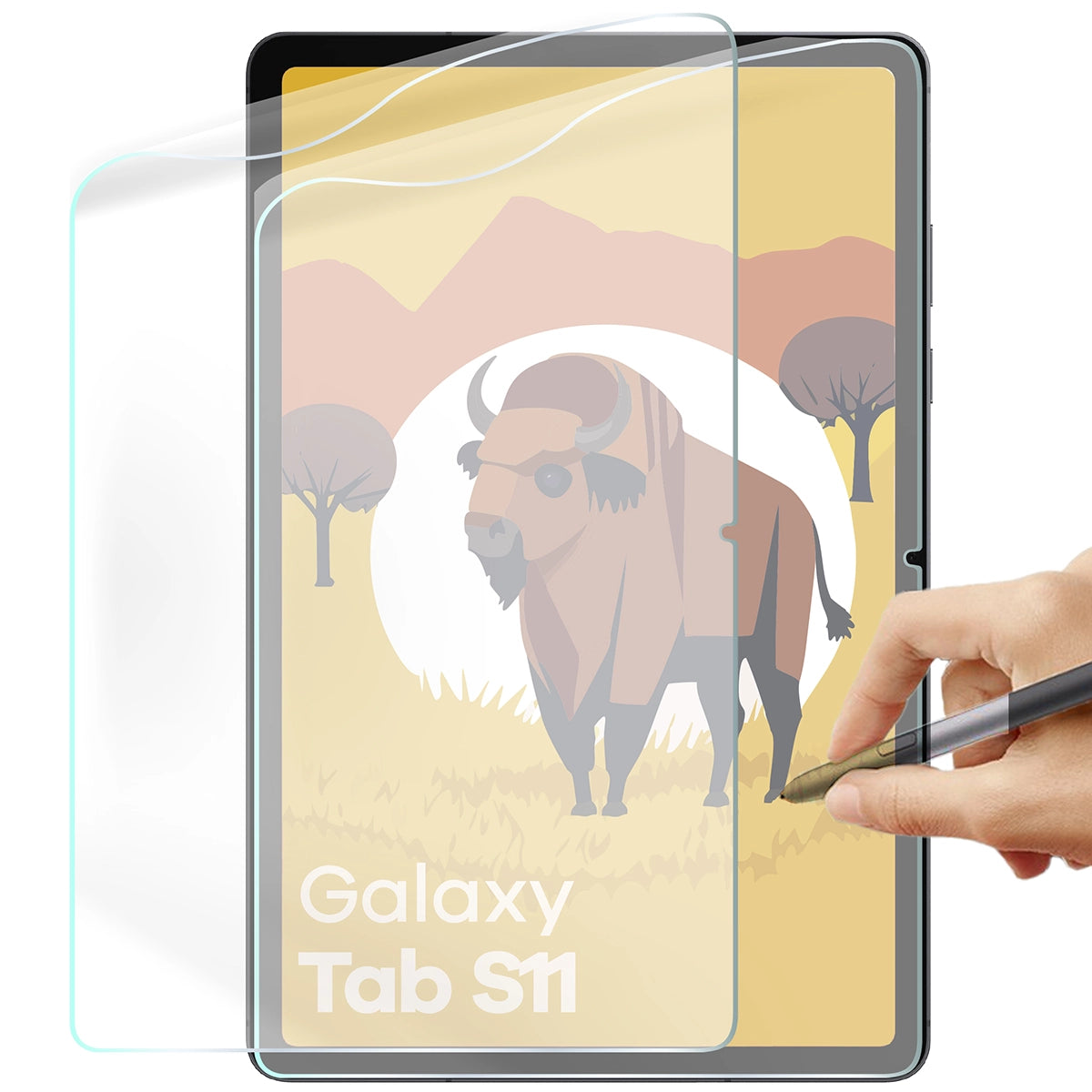 Papierimitationsfolie für Samsung Galaxy Tab S11, Bizon Film Tab Papirus Duo, 2 Stück