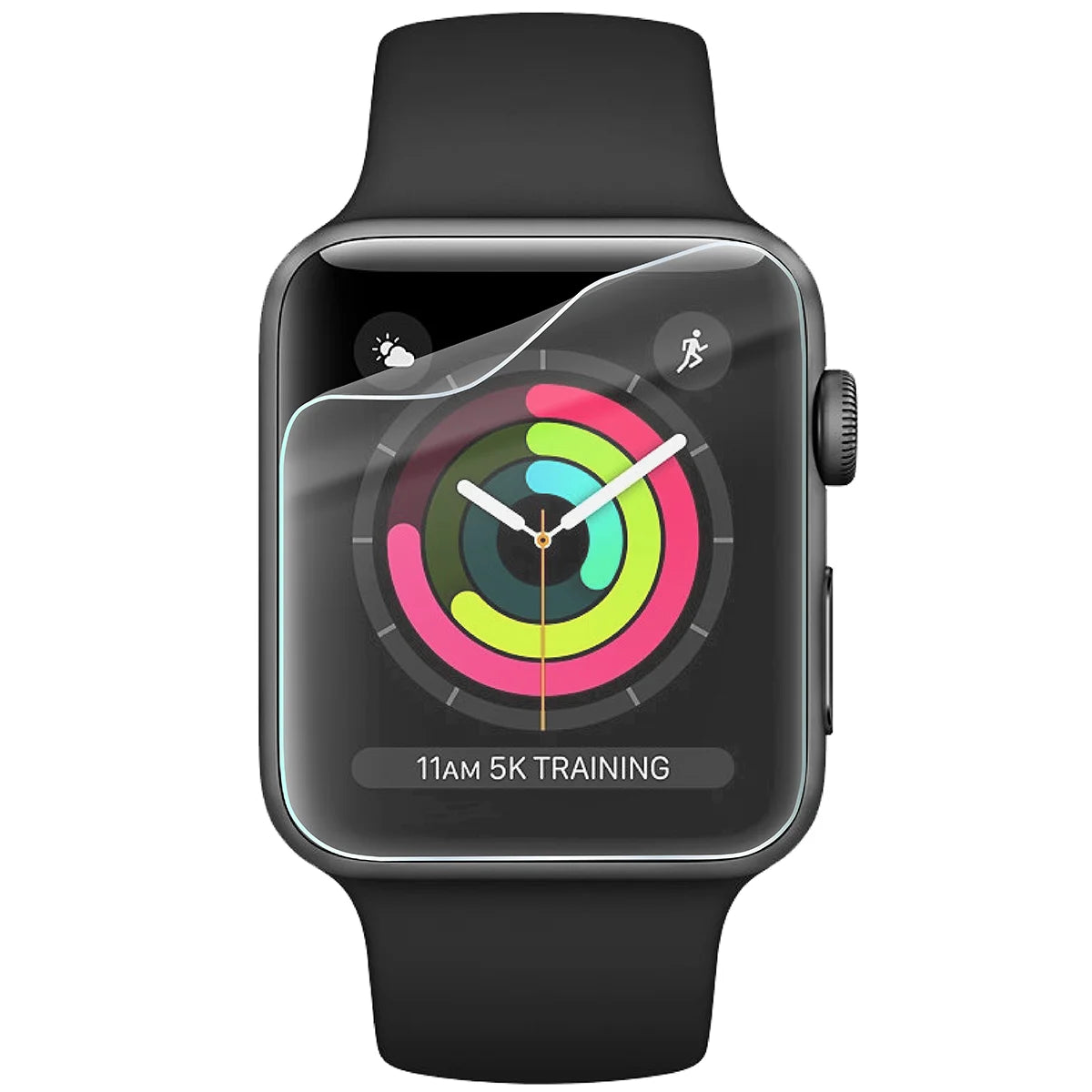 Schutzfolie für den Bildschirm für Apple Watch 3 / 2 / 1 42 mm, Bizon Watch HydroFlex, 3 Stück