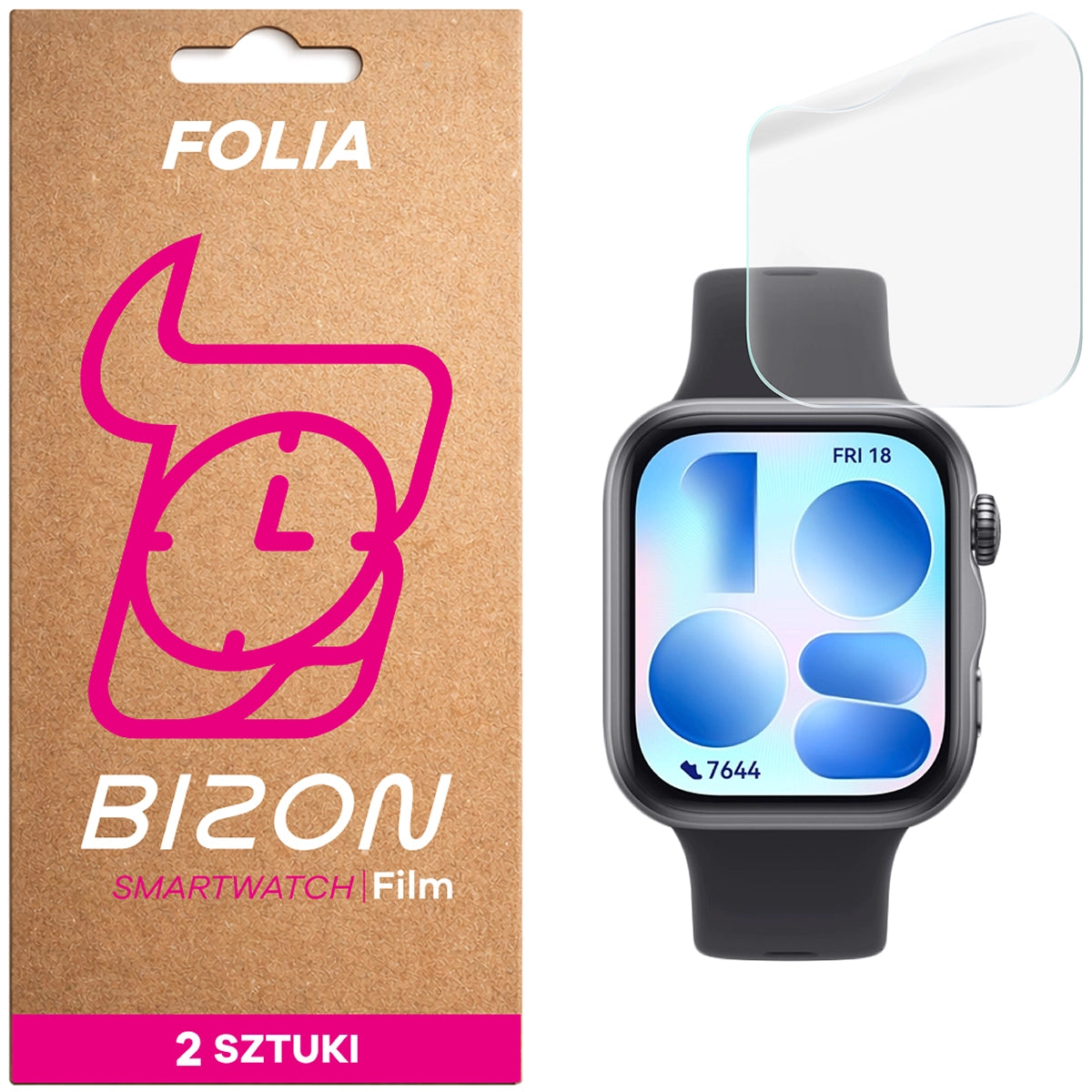 Hydrogel Folie für den Bildschirm für Huawei Watch Fit 5, Bizon Watch Film Hydrogel Duo, 2 Stück
