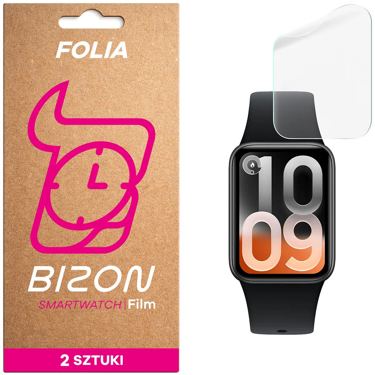 Hydrogel Folie für den Bildschirm für Xiaomi Smart Band 10 Pro, Bizon Watch Film Hydrogel Duo, 2 Stück