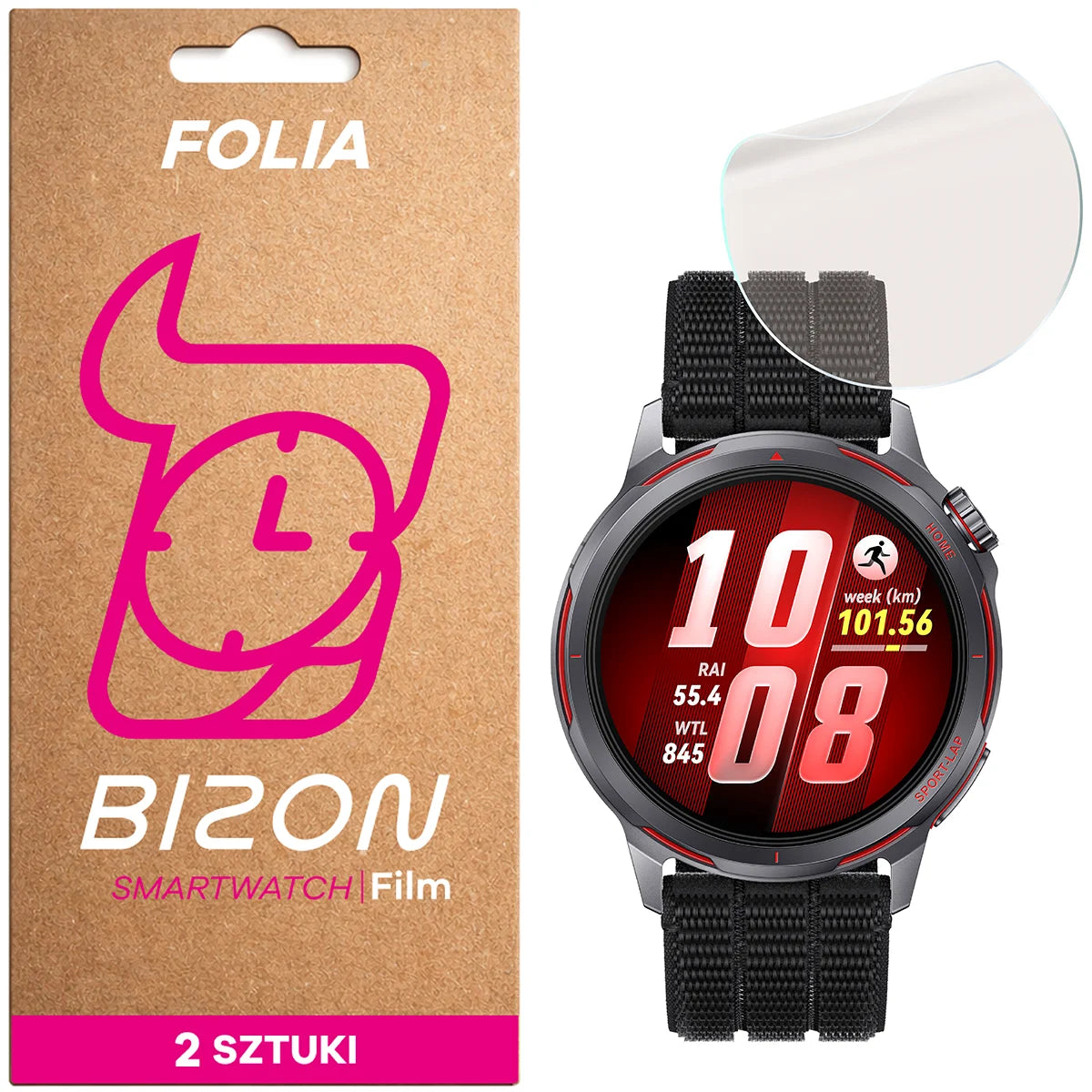 Matte Folie für Huawei Watch GT Runner 2, Bizon Watch Film Matte Duo, 2 Stück