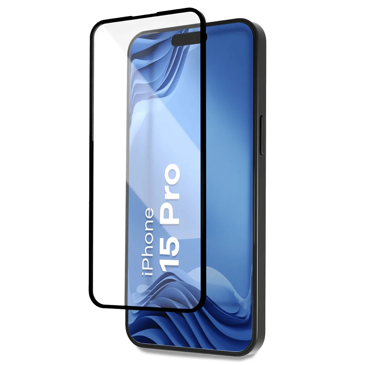 Gehärtetes Glas mit Applikationsrahme für iPhone 15 Pro, Bizon Glass Aplikator Edge, 1 Set