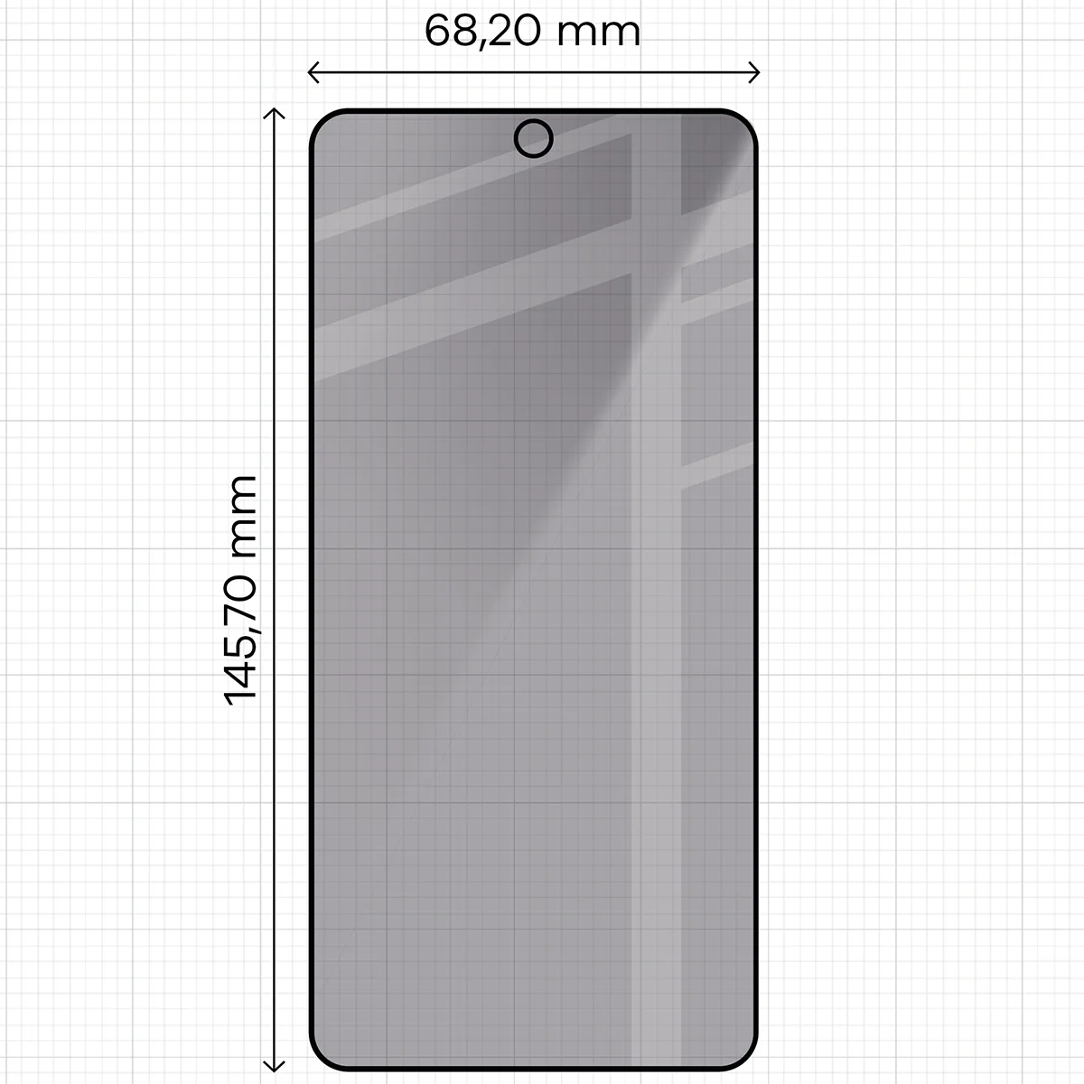 Gehärtetes Glas mit Privatschutzfilter und Applikationsrahmen für Galaxy S26, Bizon Glass Aplikator Shadow, 2 Sets