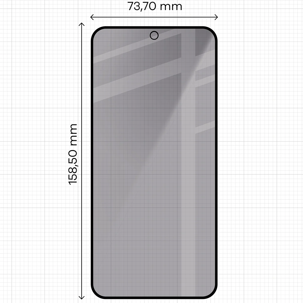Gehärtetes Glas mit Privatschutzfilter und Applikationsrahmen für Galaxy S25 FE, Bizon Glass Aplikator Shadow, 2 Sets