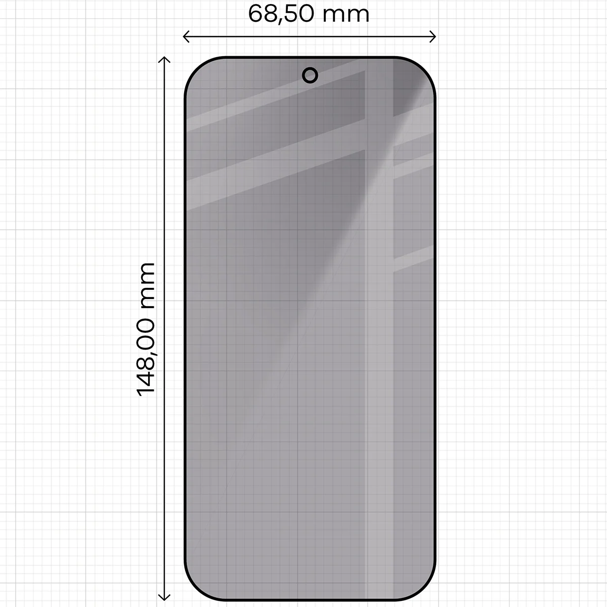 Gehärtetes Glas mit Privatschutzfilter und Applikationsrahmen für Xiaomi 17, Bizon Glass Aplikator Shadow, 2 Sets