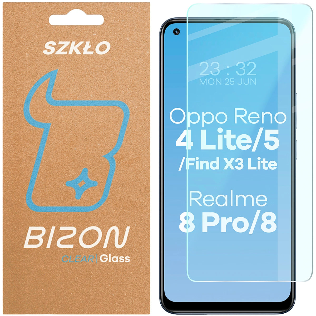 Gehärtetes Glas für Oppo Reno 4 Lite / Oppo Reno 5 / Oppo Find X3 Lite / Realme 8 / Realme 8 Pro, Bizon Glass Clear