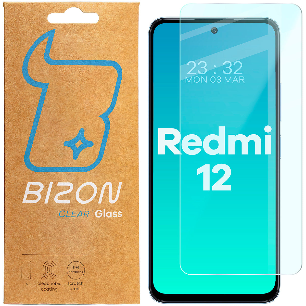 Gehärtetes Glas Bizon Glass Clear für Redmi 12