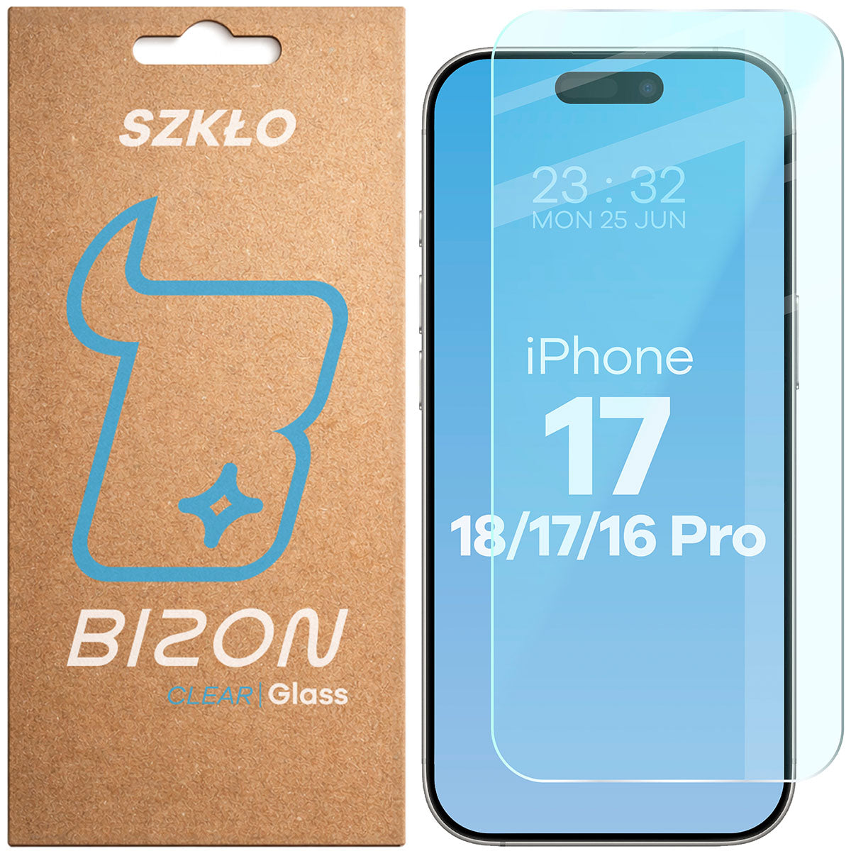 Gehärtetes Glas für iPhone 18 Pro / 17 Pro / 17 / 16 Pro, Bizon Glass Clear