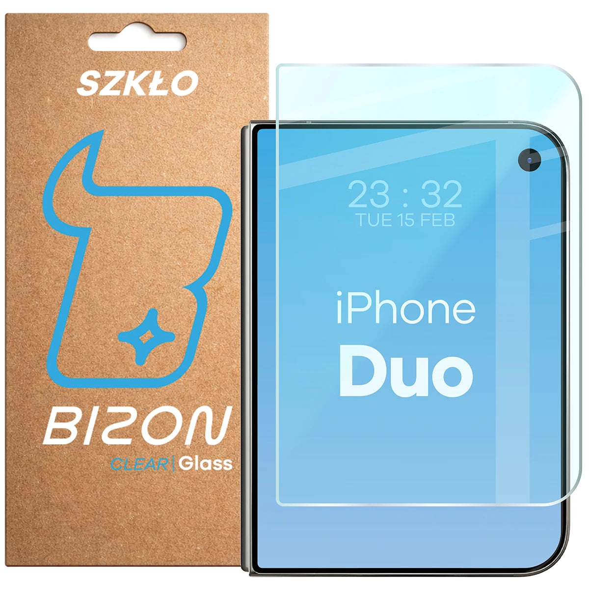 Gehärtetes Glas für iPhone Duo, Bizon Glass Clear (1/4)