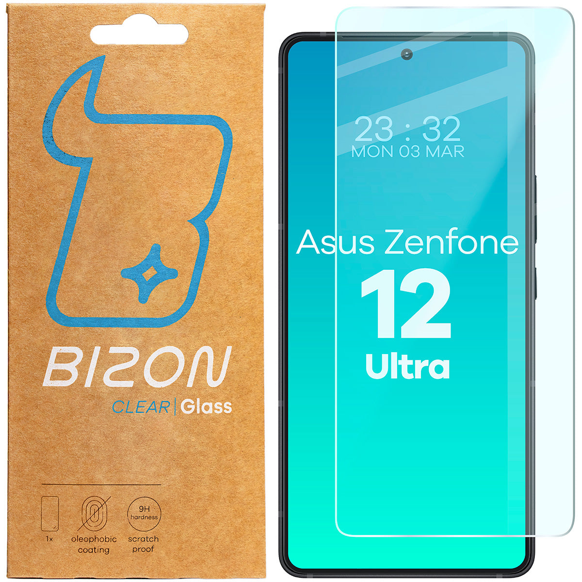 Gehärtetes Glas für Asus Zenfone 12 Ultra, Bizon Glass Clear