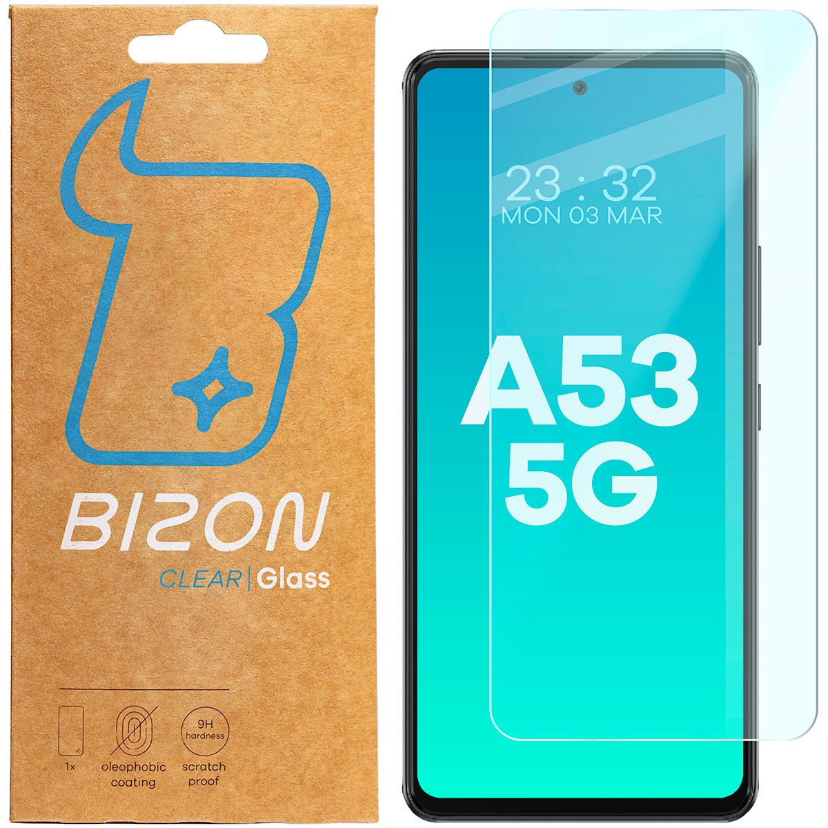 Gehärtetes Glas für Galaxy A53 5G, Bizon Glass Clear