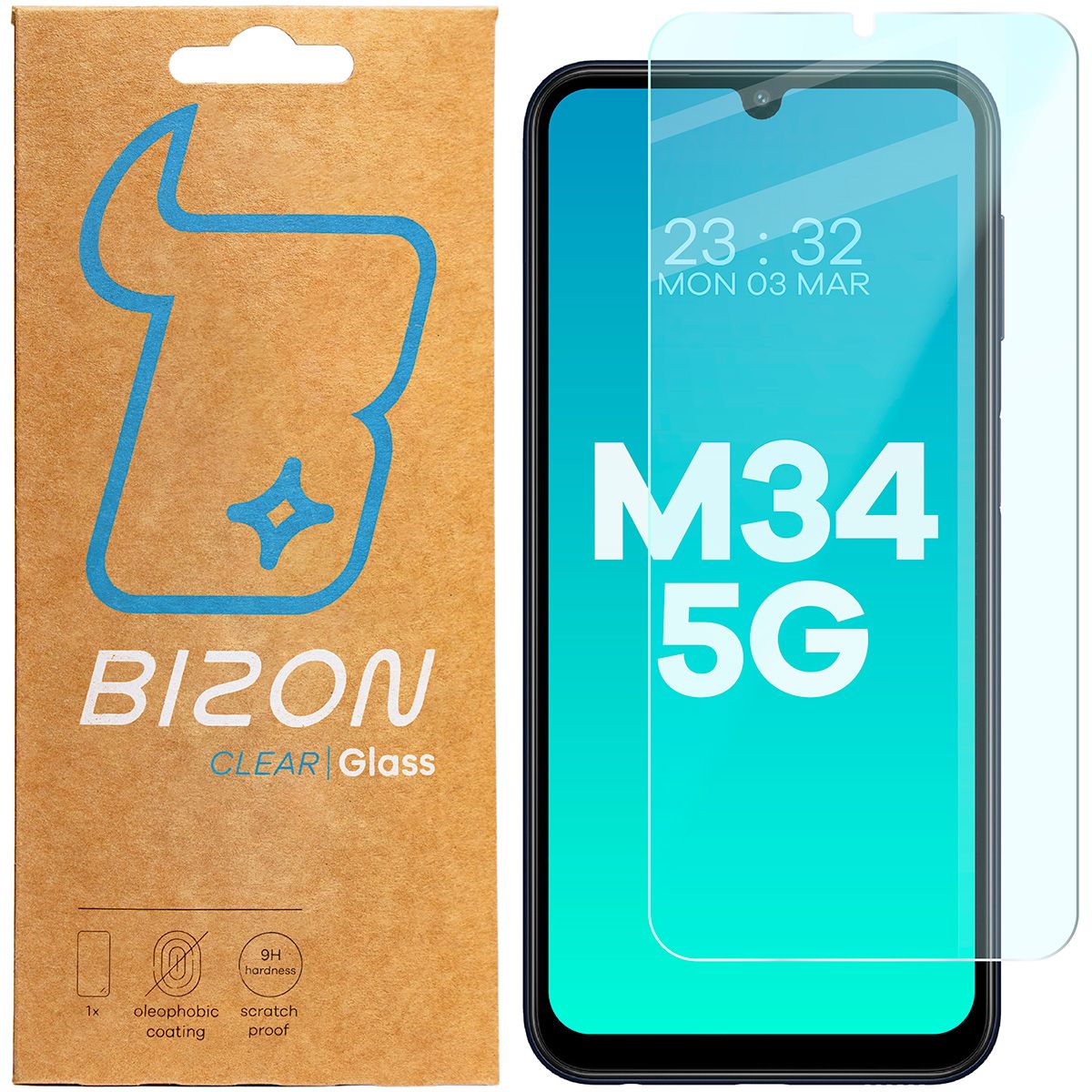 Gehärtetes Glas Bizon Glass Clear für Galaxy M34 5G