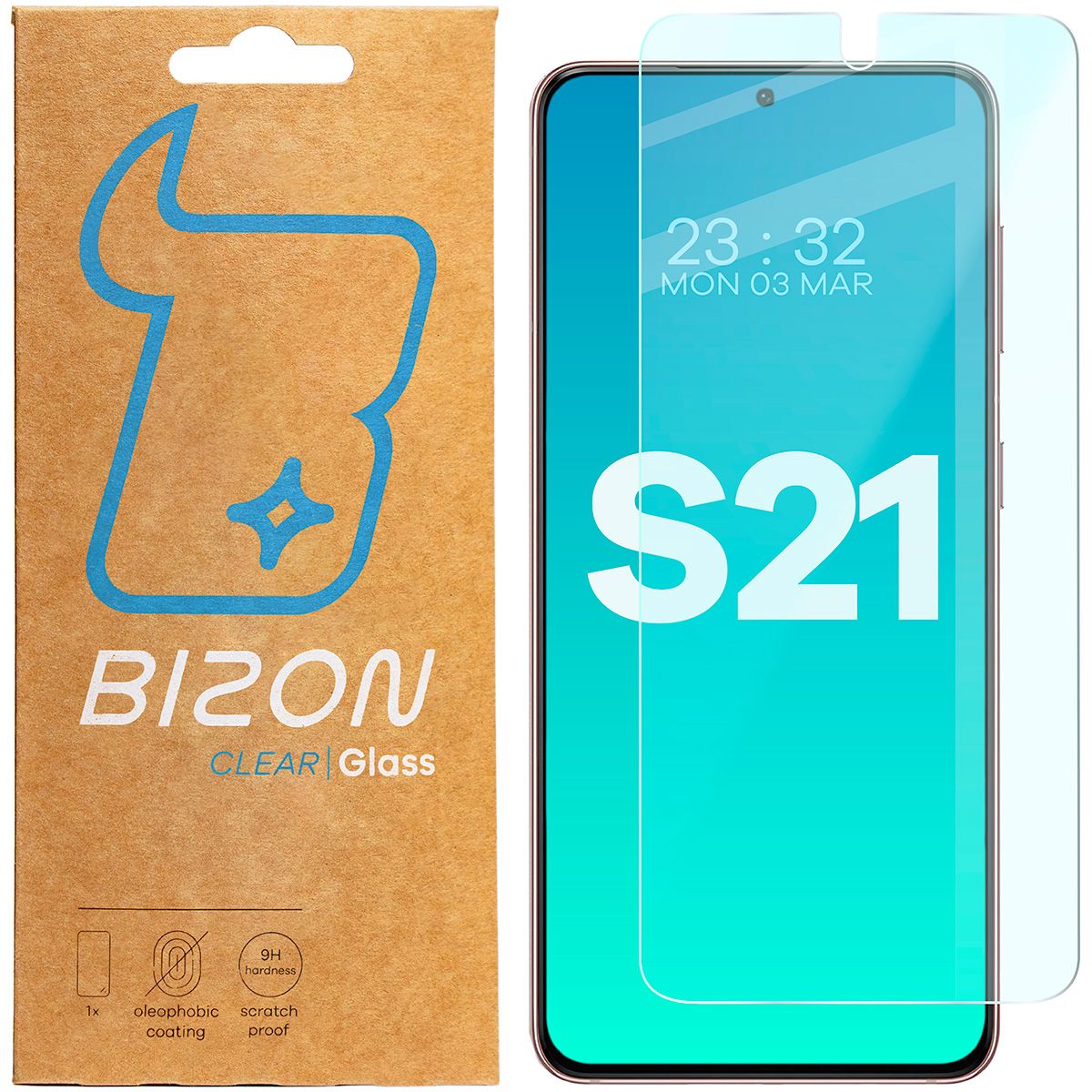 Gehärtetes Glas für Galaxy S21, Bizon Glass Clear