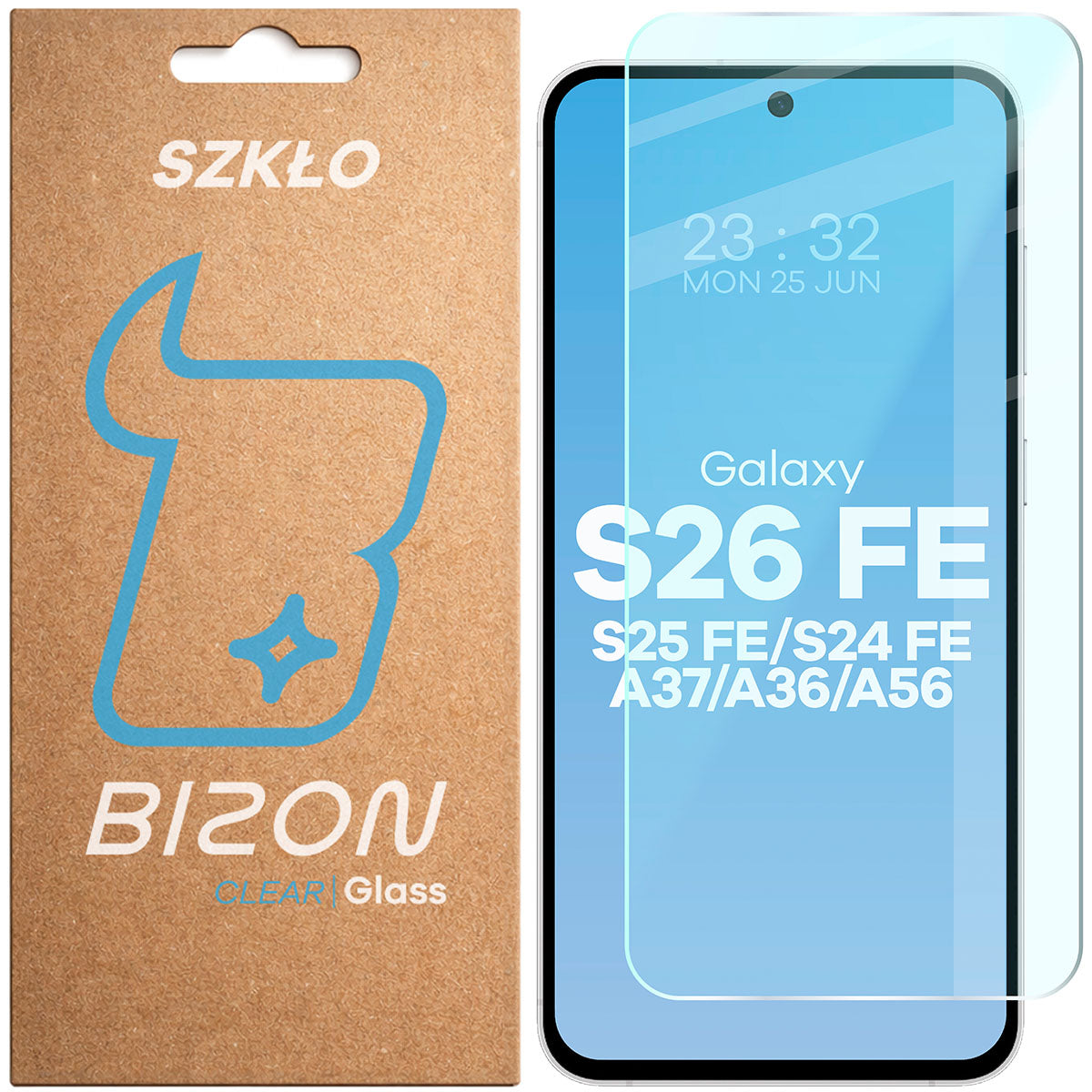Gehärtetes Glas für Galaxy S26 FE 5G / S25 FE 5G / S24 FE 5G / A36 5G / A37 5G / A56 5G, Bizon Glass Clear