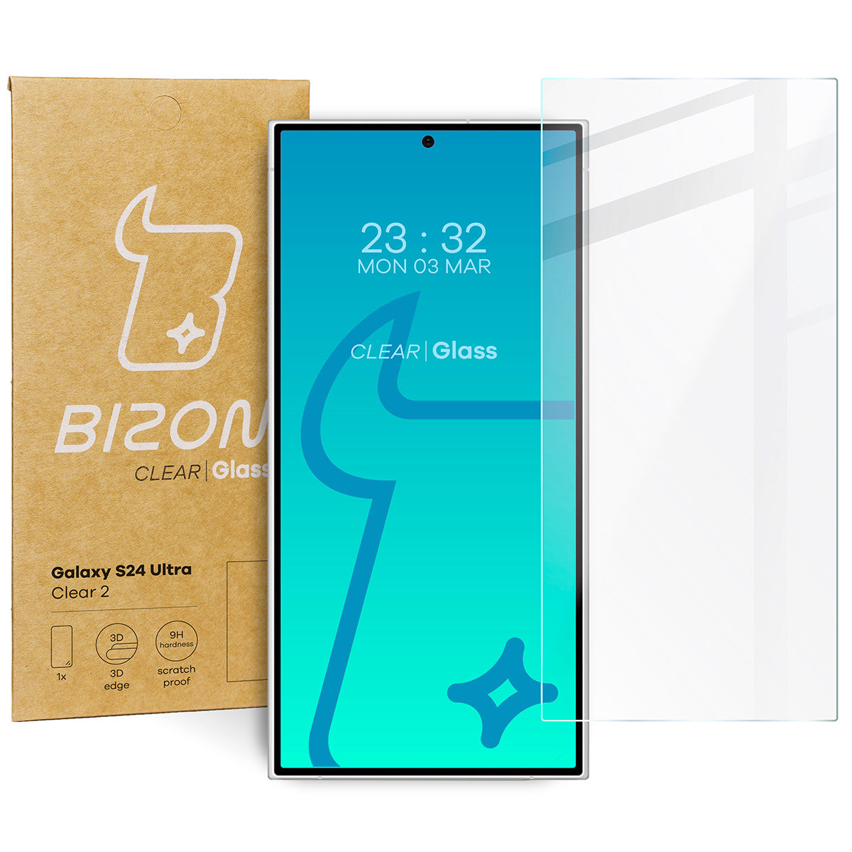 Gehärtetes Glas für Galaxy S24 Ultra, Bizon Glass Clear 2