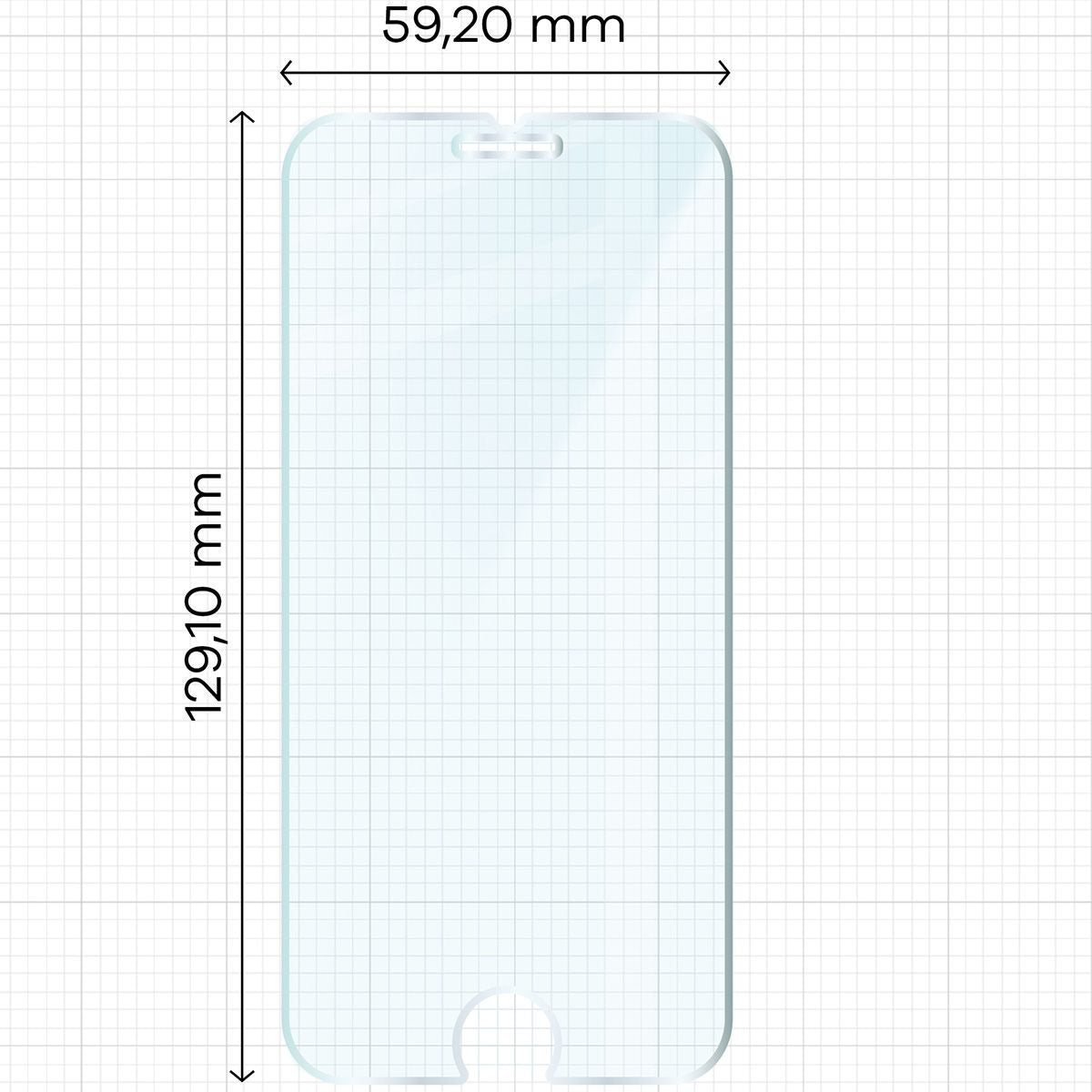 Gehärtetes Glas für iPhone SE 2022 / 2020 / 8 / 7, Bizon Glass Clear