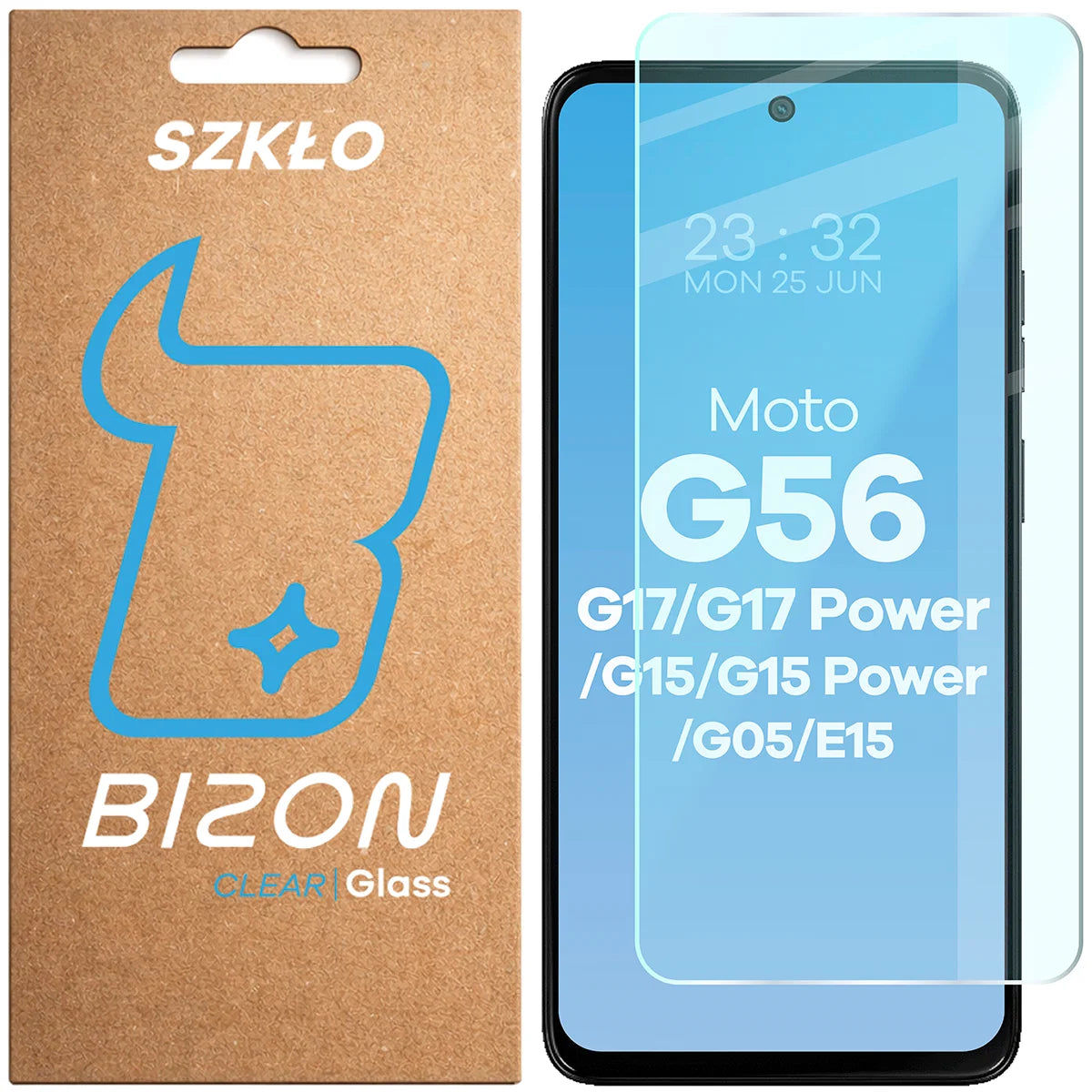 Gehärtetes Glas für Motorola Moto G56/G17/G17 Power/G15/G15 Power/G05/E15, Bizon Glass Clear