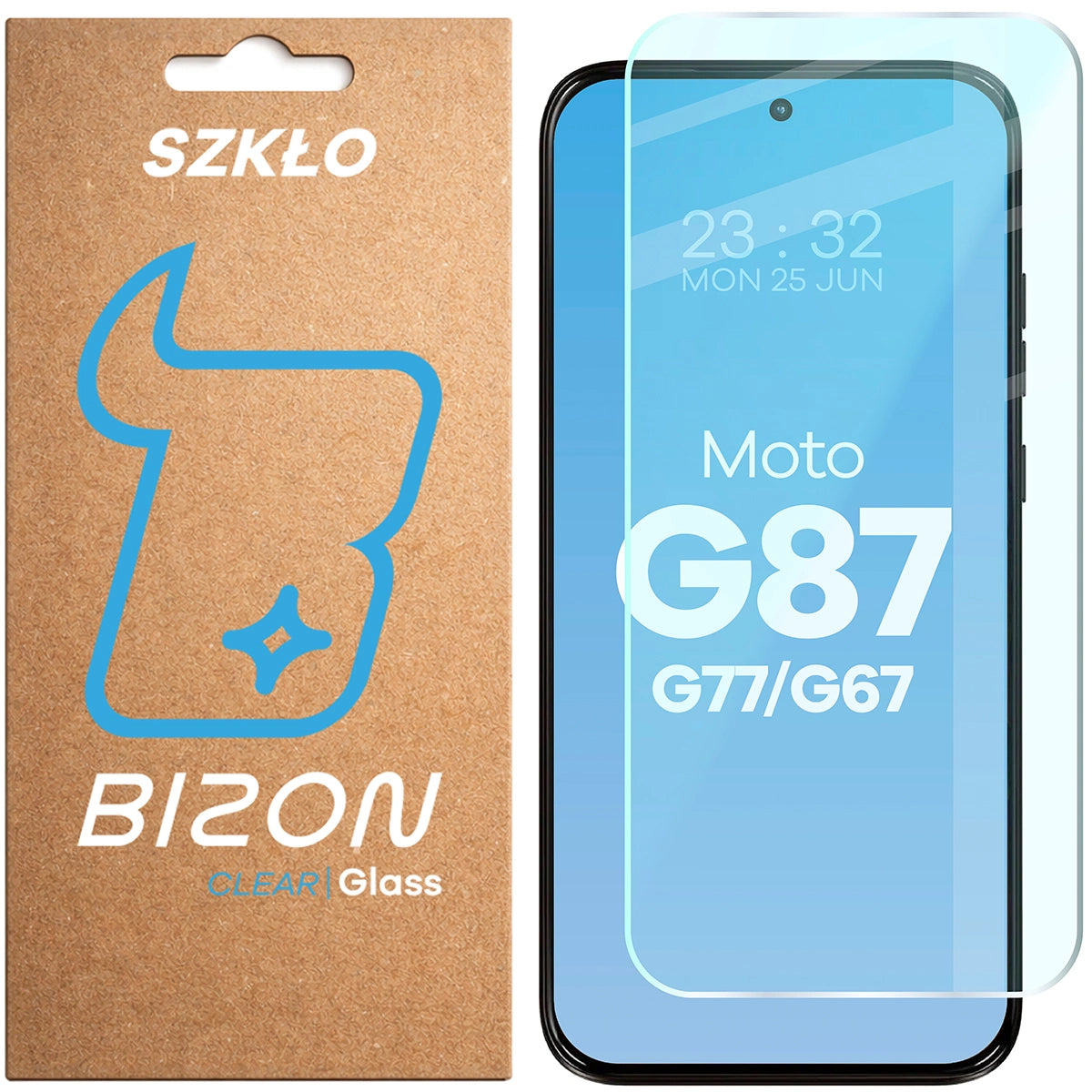 Gehärtetes Glas für Motorola Moto G67 5G / G77 5G / G87 5G, Bizon Glass Clear