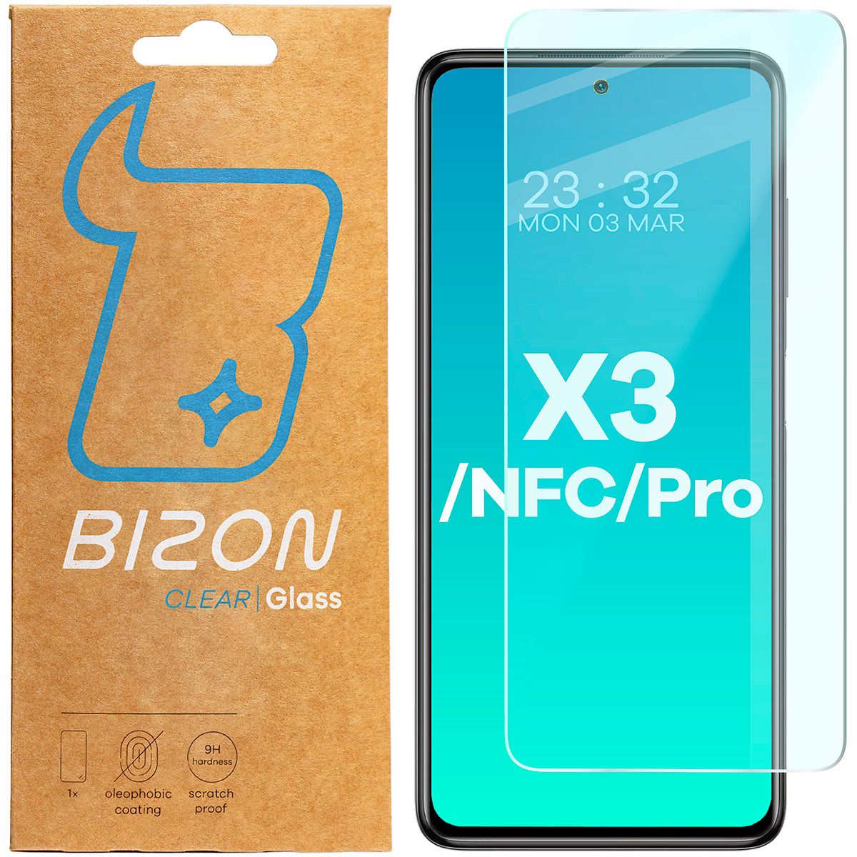 Gehärtetes Glas für Xiaomi Poco X3 / NFC / Pro, Bizon Glass Clear