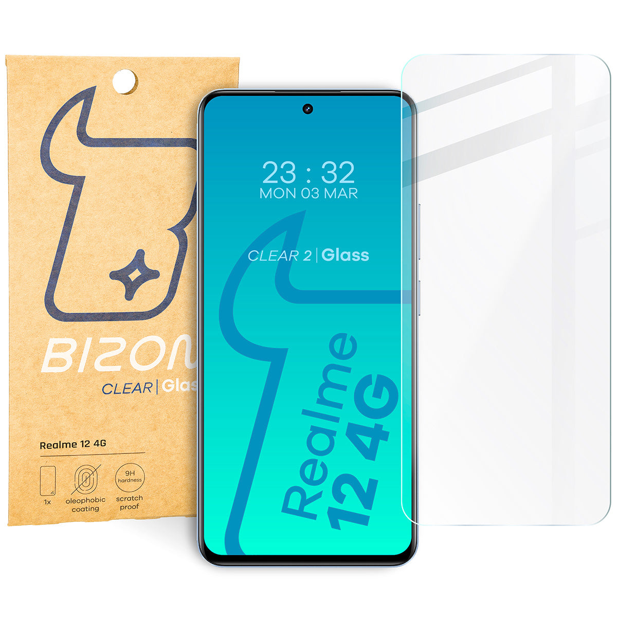 Gehärtetes Glas Bizon Glass Clear für Realme 12 4G