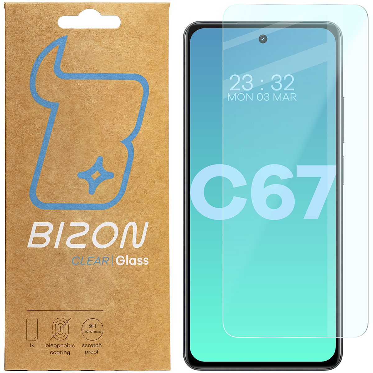 Gehärtetes Glas für Realme C67 4G, Bizon Glass Clear