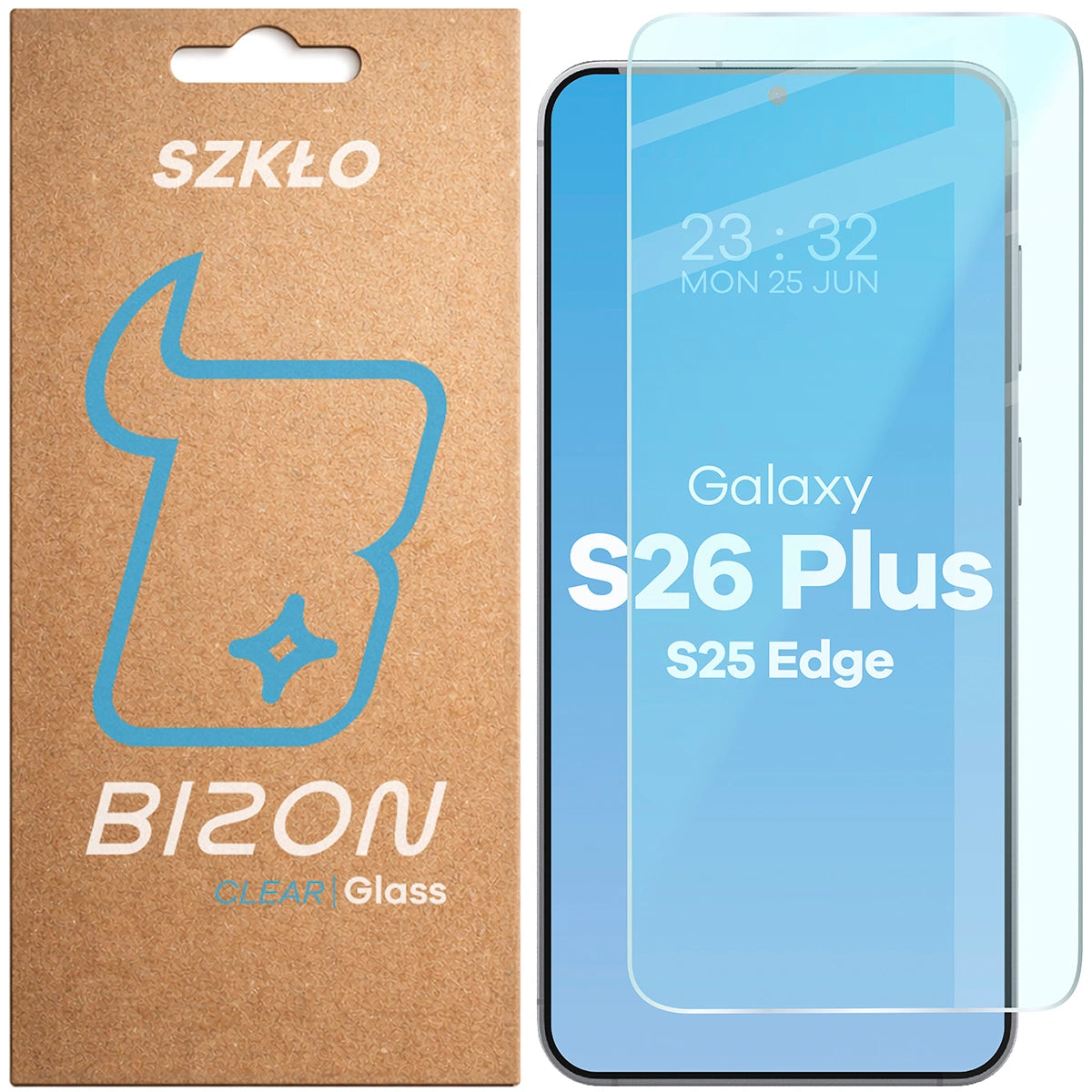 Gehärtetes Glas für Galaxy S26 Plus / S25 Edge, Bizon Glass Clear