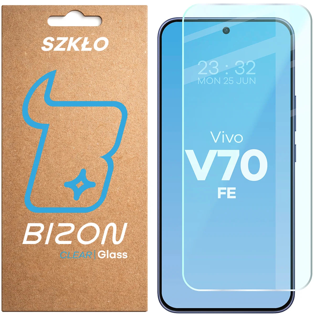 Gehärtetes Glas für Vivo V70 FE 5G, Bizon Glass Clear