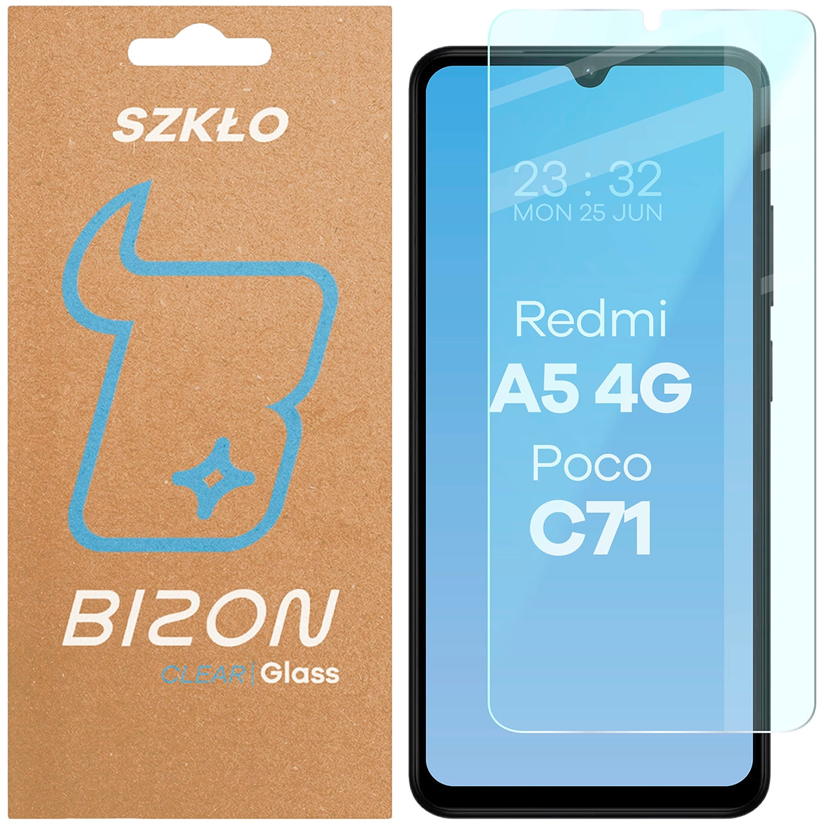 Gehärtetes Glas für Xiaomi Redmi A5 4G/Poco C71, Bizon Glass Clear