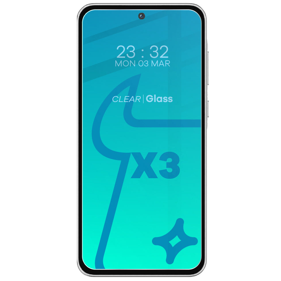 Gehärtetes Glas - 3 Stück + Kameraschutz für Galaxy A55 5G, Bizon Glass Clear Pack