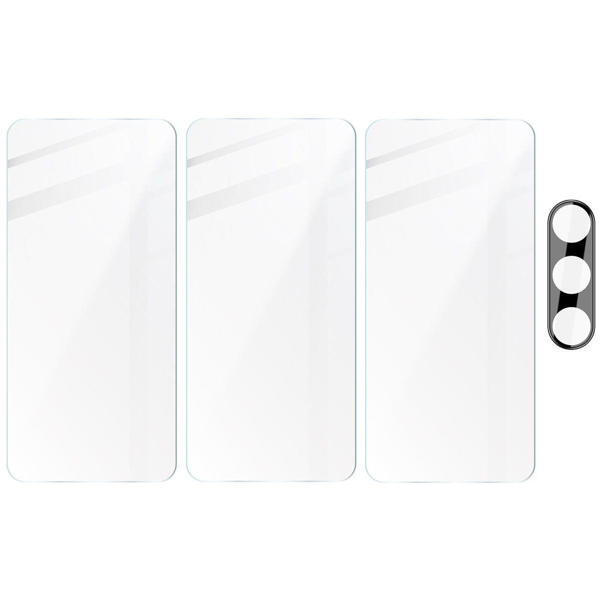 Gehärtetes Glas - 3 Stück + Kameraschutz für Galaxy S24, Bizon Glass Clear Pack