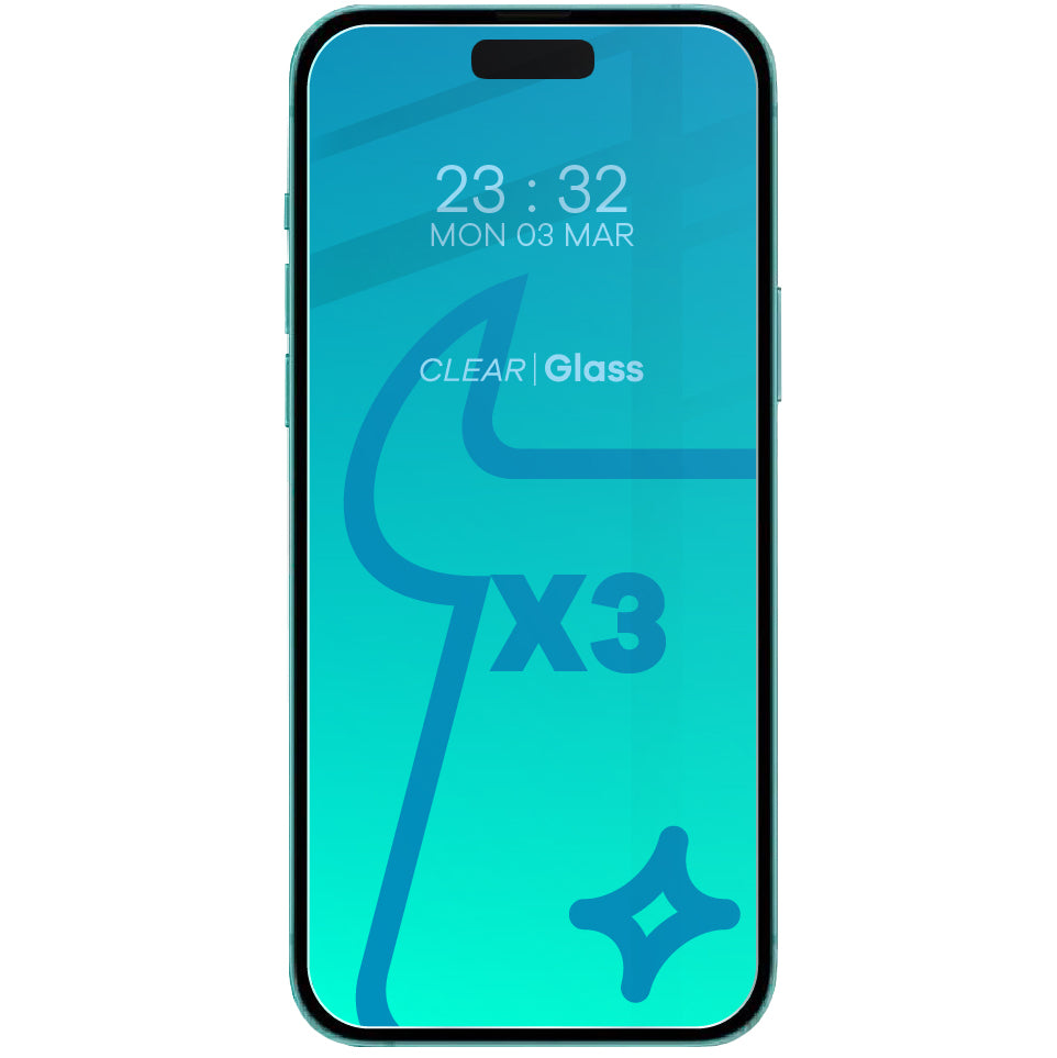 Gehärtetes Glas Bizon Glass Clear Pack - 3 Stück + Kameraschutz, iPhone 15 Plus