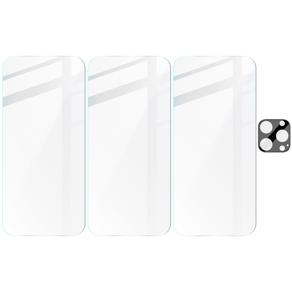 Gehärtetes Glas - 3 Stück + Kameraschutz für iPhone 16 Pro, Bizon Glass Clear Pack